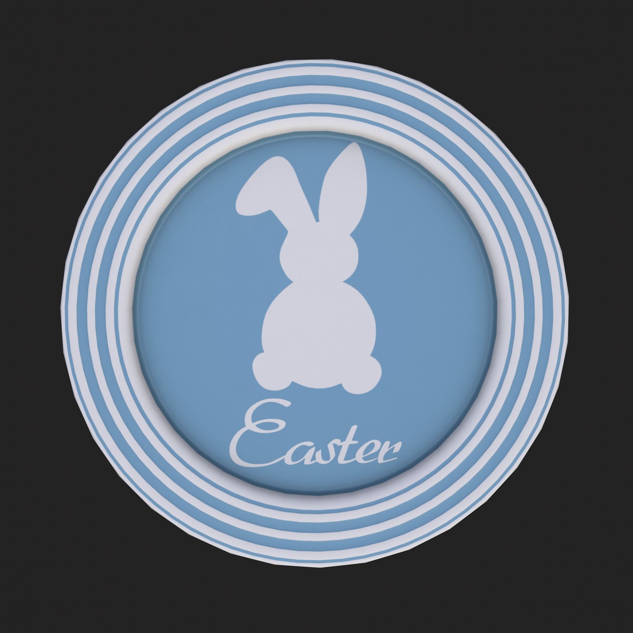 Easter Plates Low-poly 3D model_5