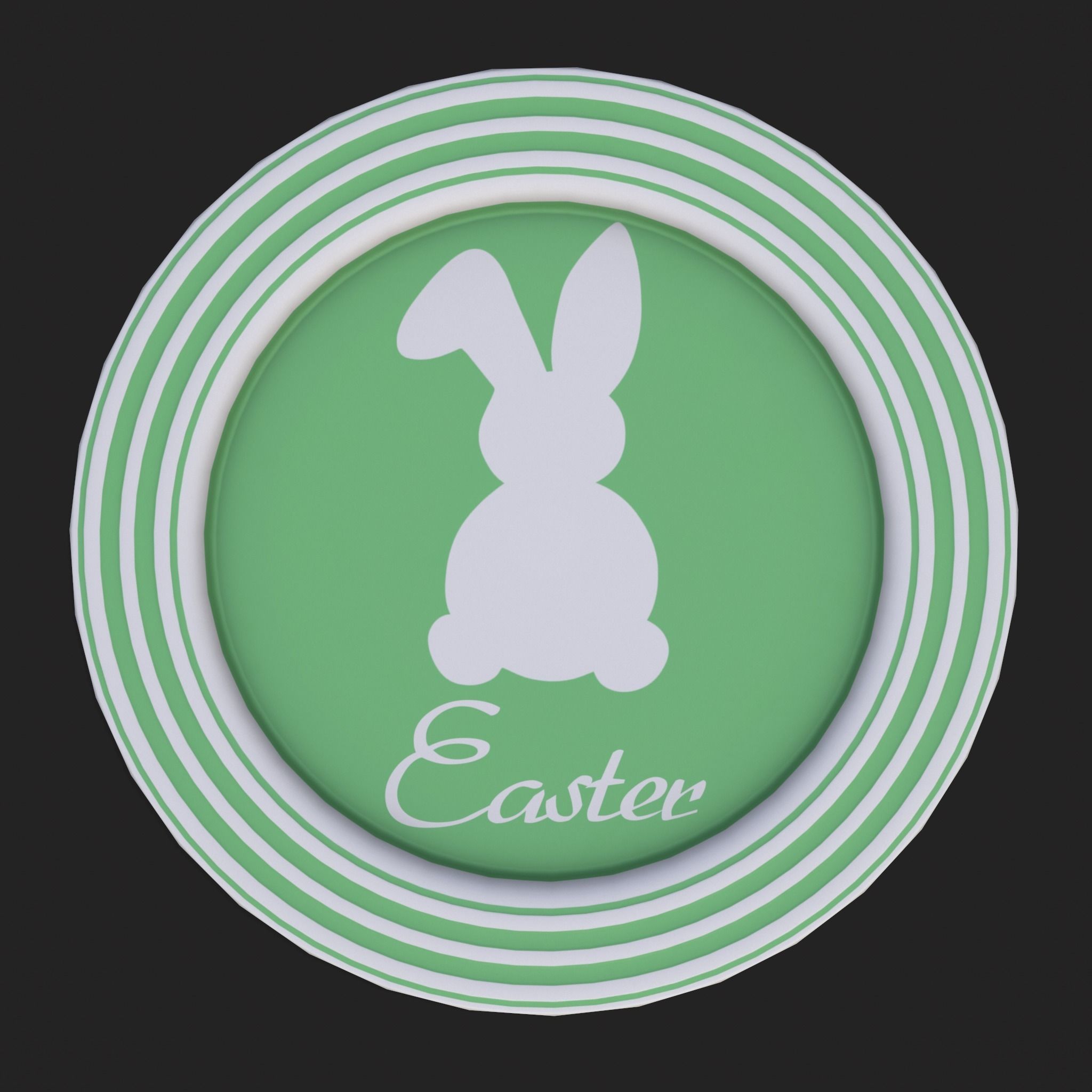 Easter Plates Low-poly 3D model_13