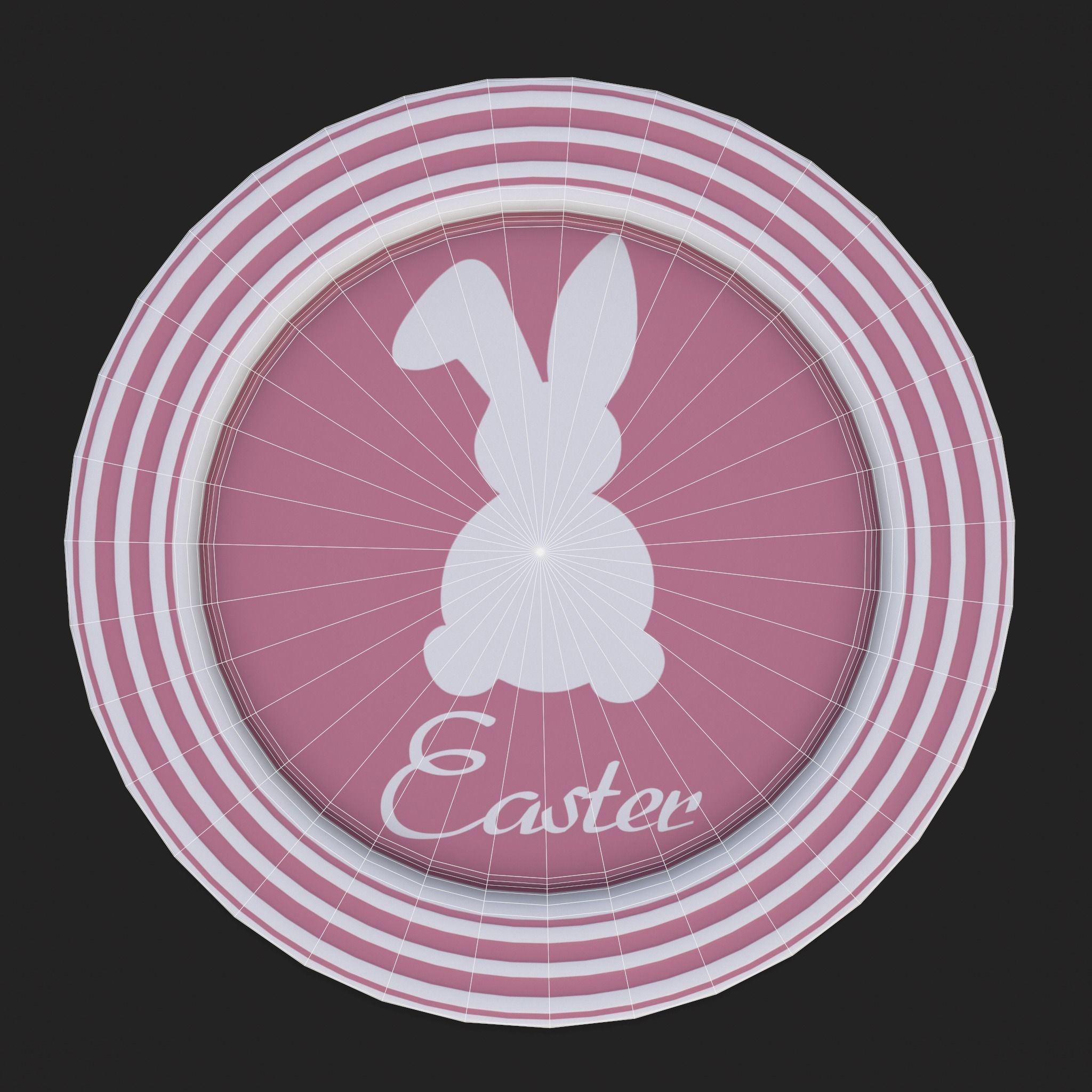 Easter Plates Low-poly 3D model_10