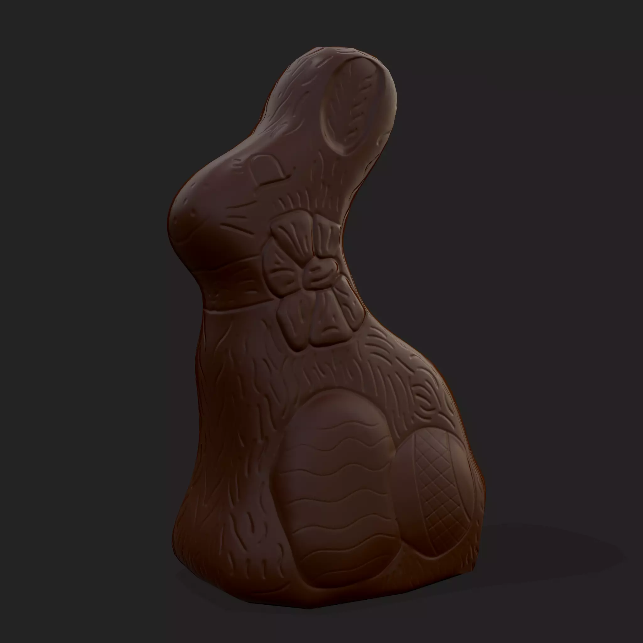 Chocolate Bunny Low-poly 3D model_0