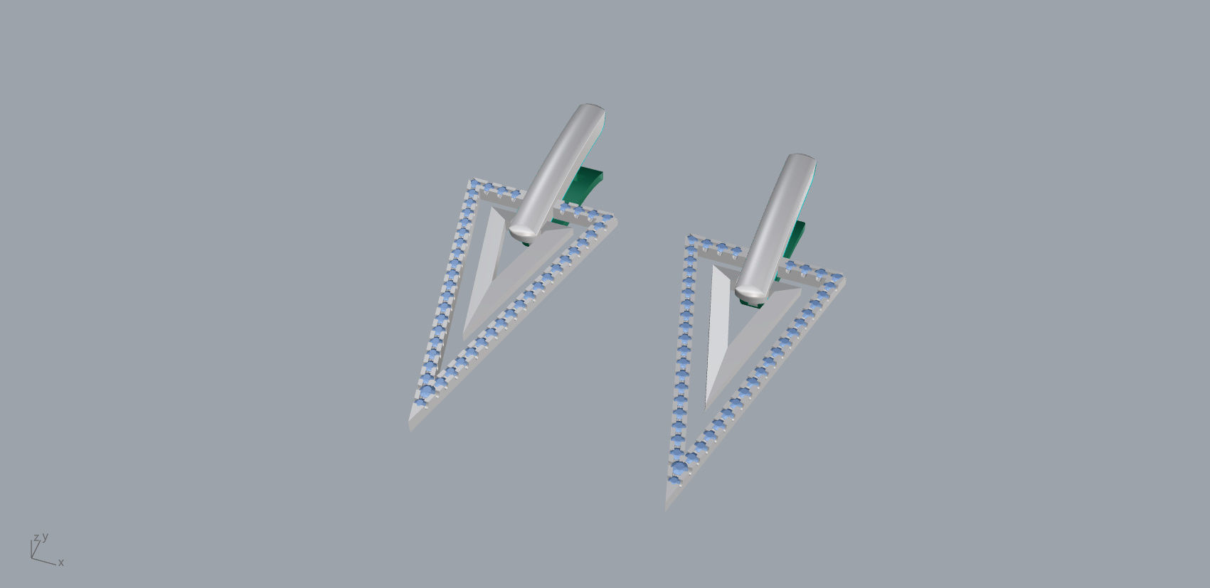 Triangle earring 3D print model_10