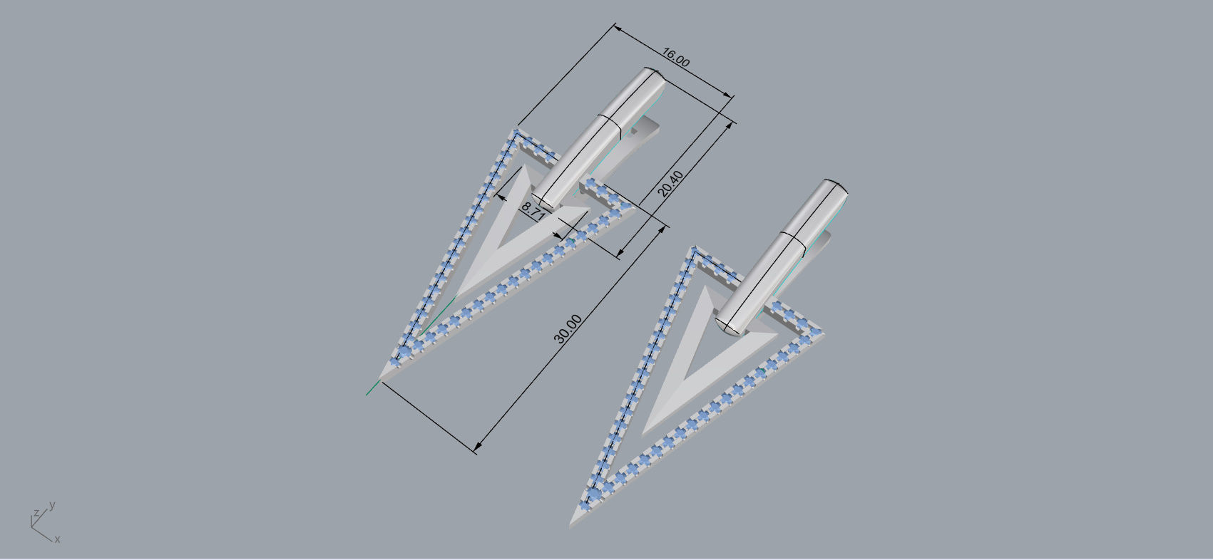 Triangle earring 3D print model_17