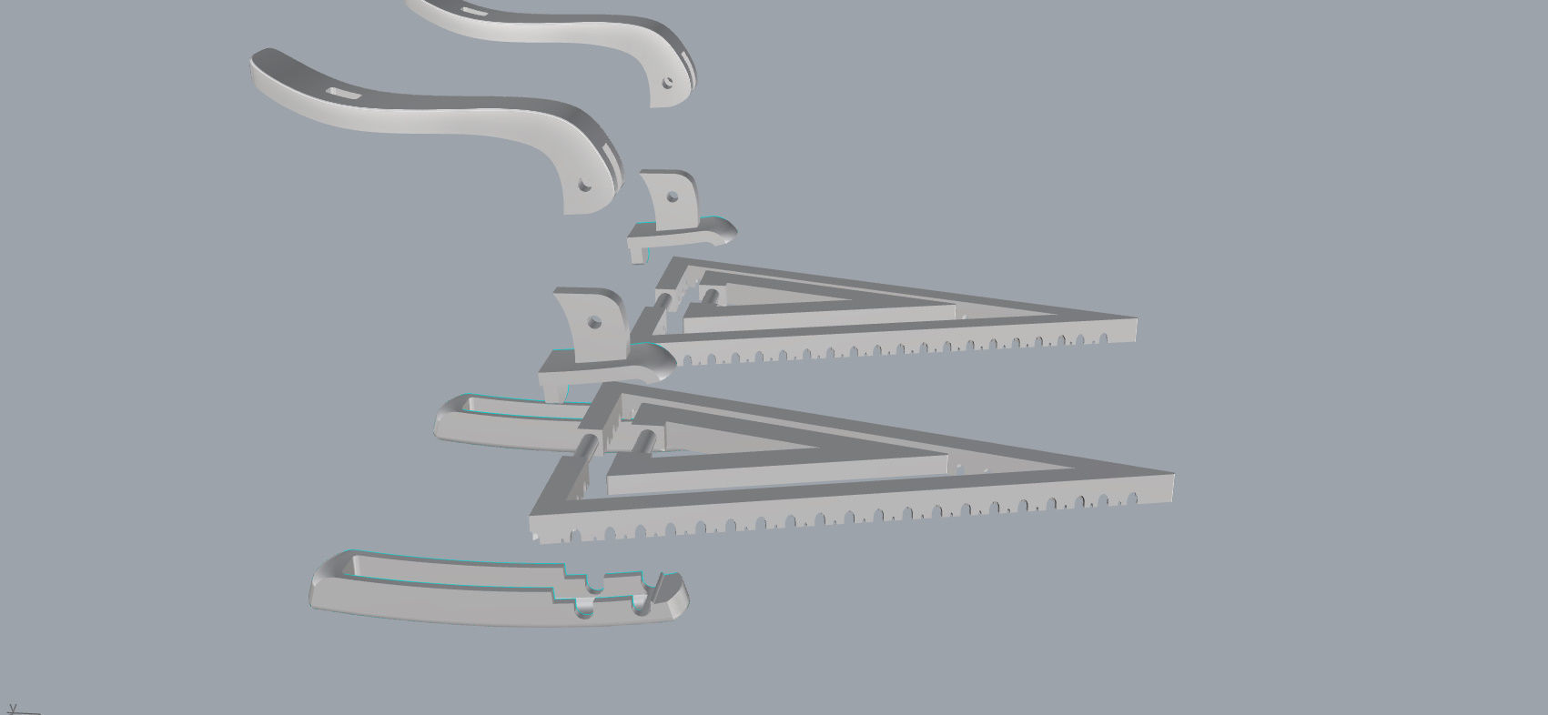 Triangle earring 3D print model_24