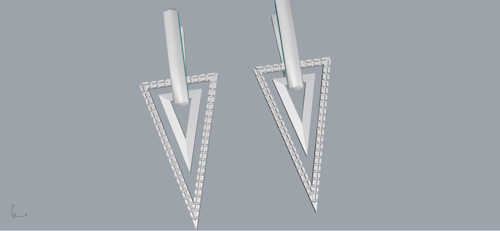 Triangle earring 3D print model_20