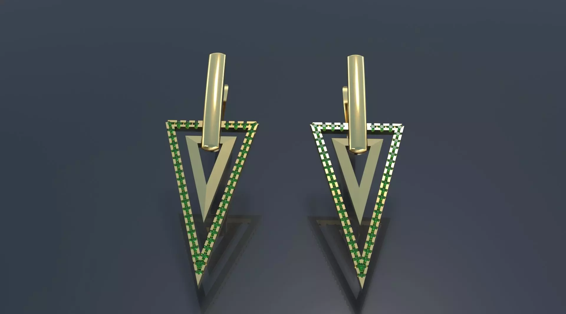 Triangle earring 3D print model_0