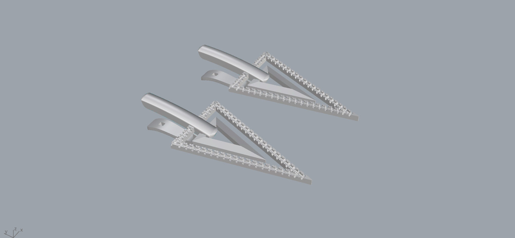 Triangle earring 3D print model_22