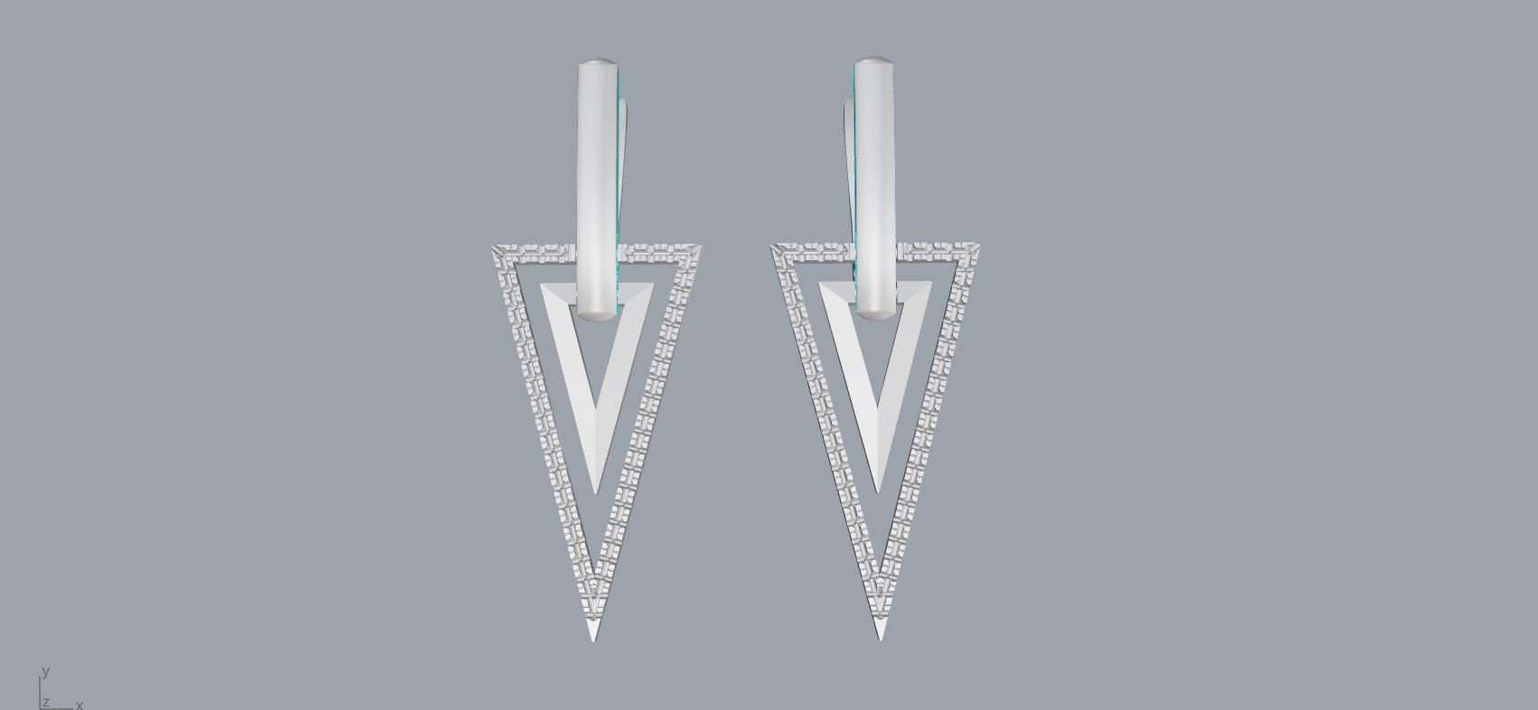 Triangle earring 3D print model_21