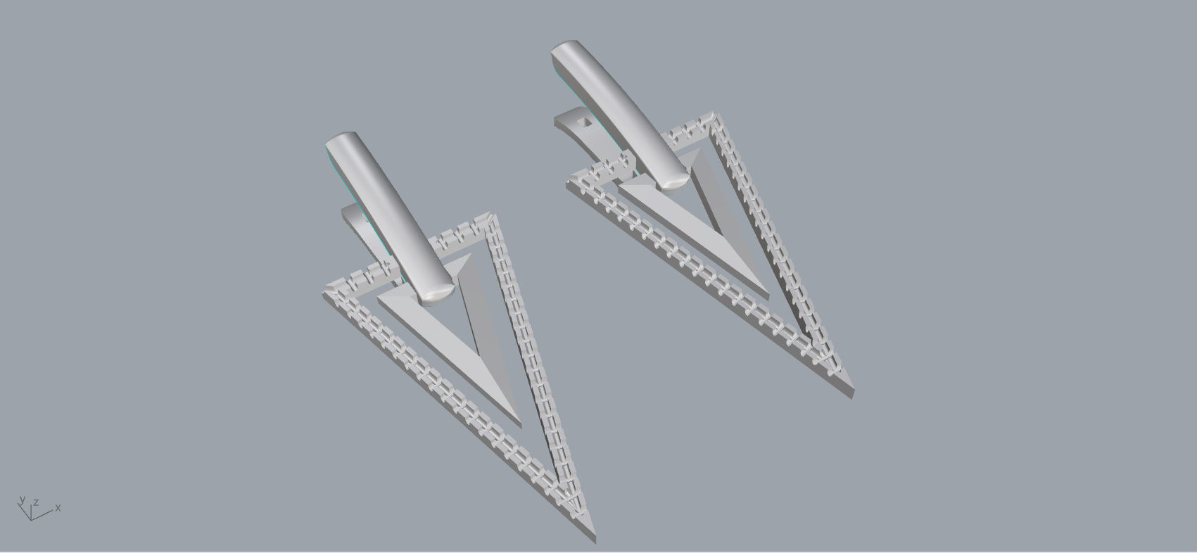 Triangle earring 3D print model_19