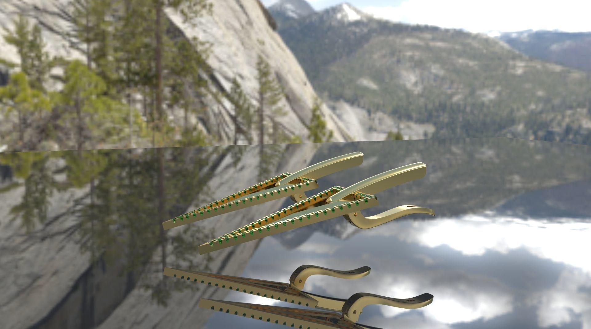 Triangle earring 3D print model_4