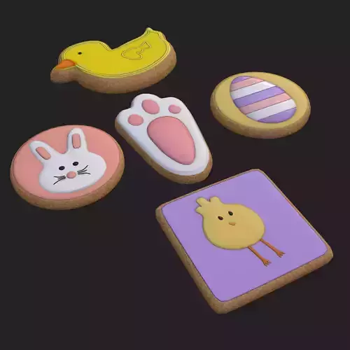 Easter Sugar Cookies Low-poly 3D model