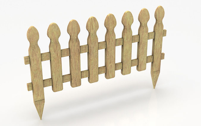 Garden fence Low-poly 3D model
