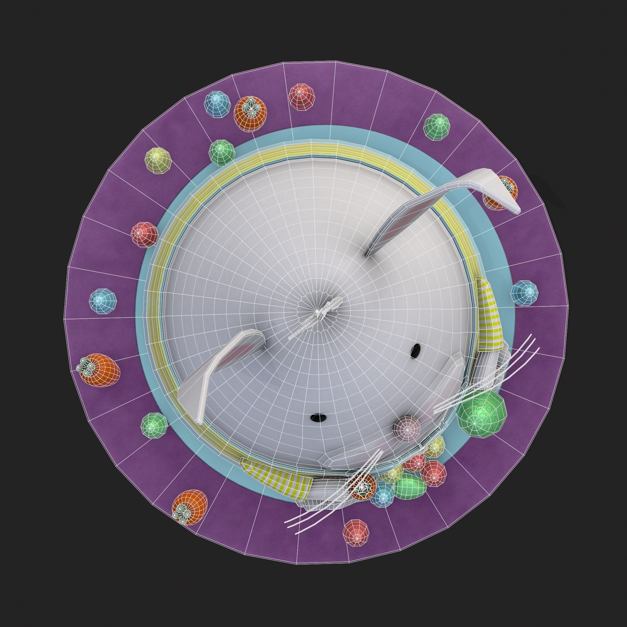 Plump Rabbit Cake Low-poly 3D model_16