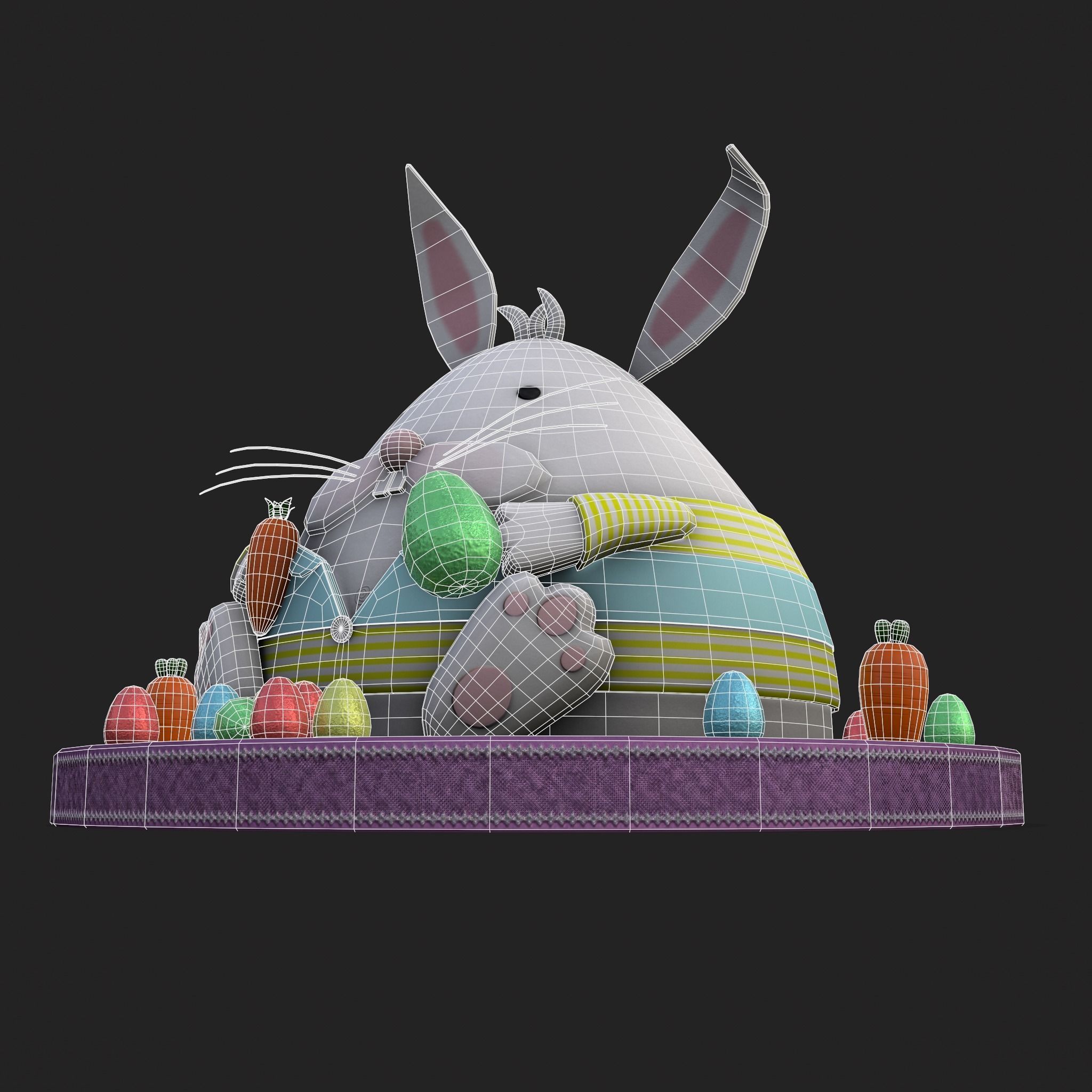 Plump Rabbit Cake Low-poly 3D model_20
