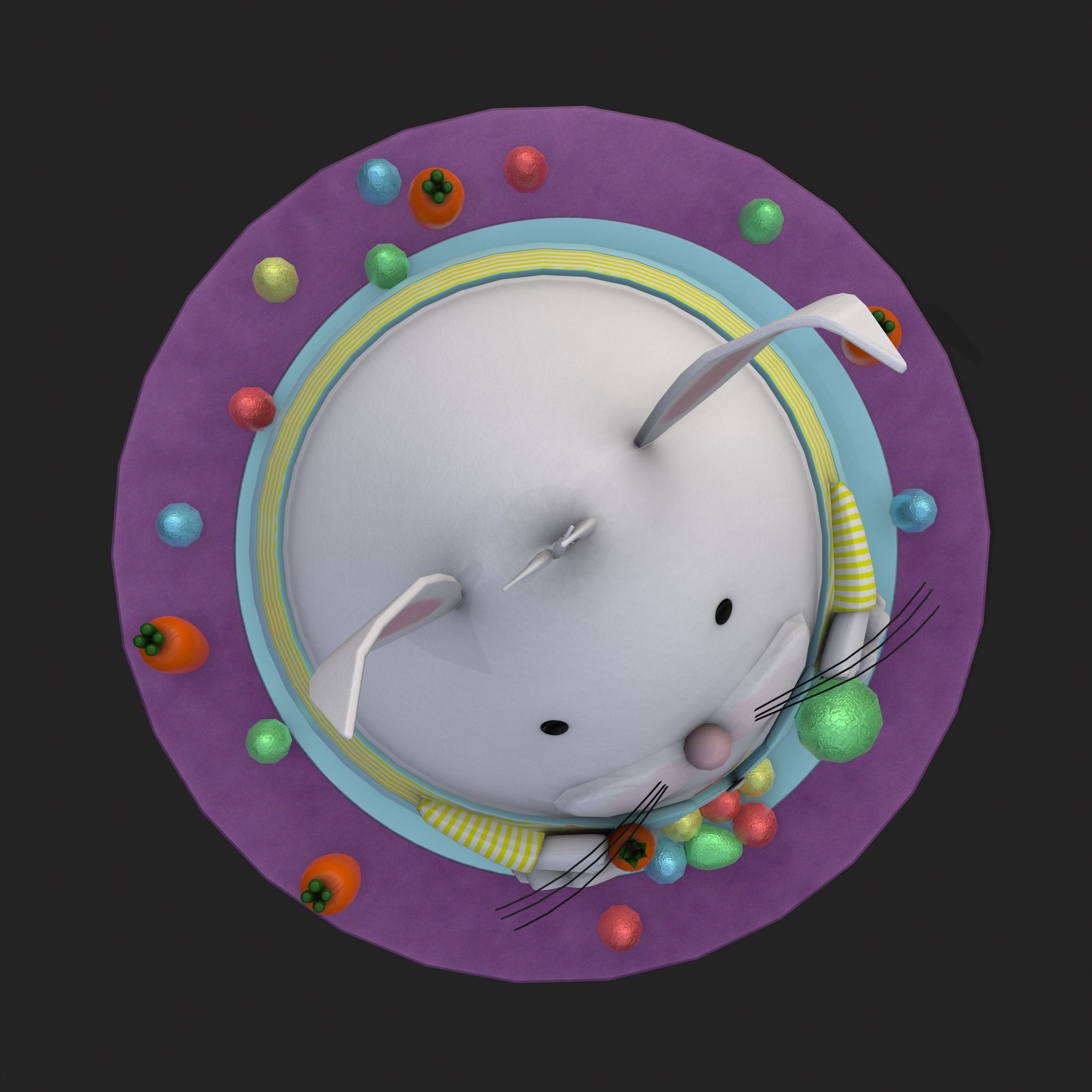 Plump Rabbit Cake Low-poly 3D model_15