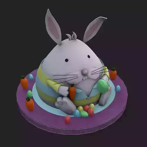 Plump Rabbit Cake Low-poly 3D model