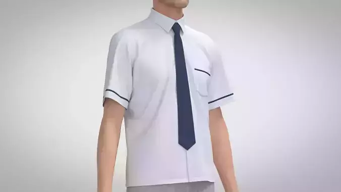 School Uniform Shirt Male 3D model