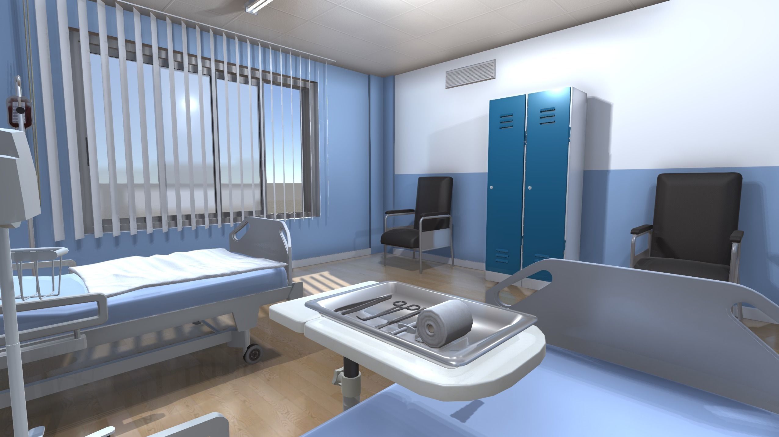 Hospital Room 2 Low-poly 3D model_7
