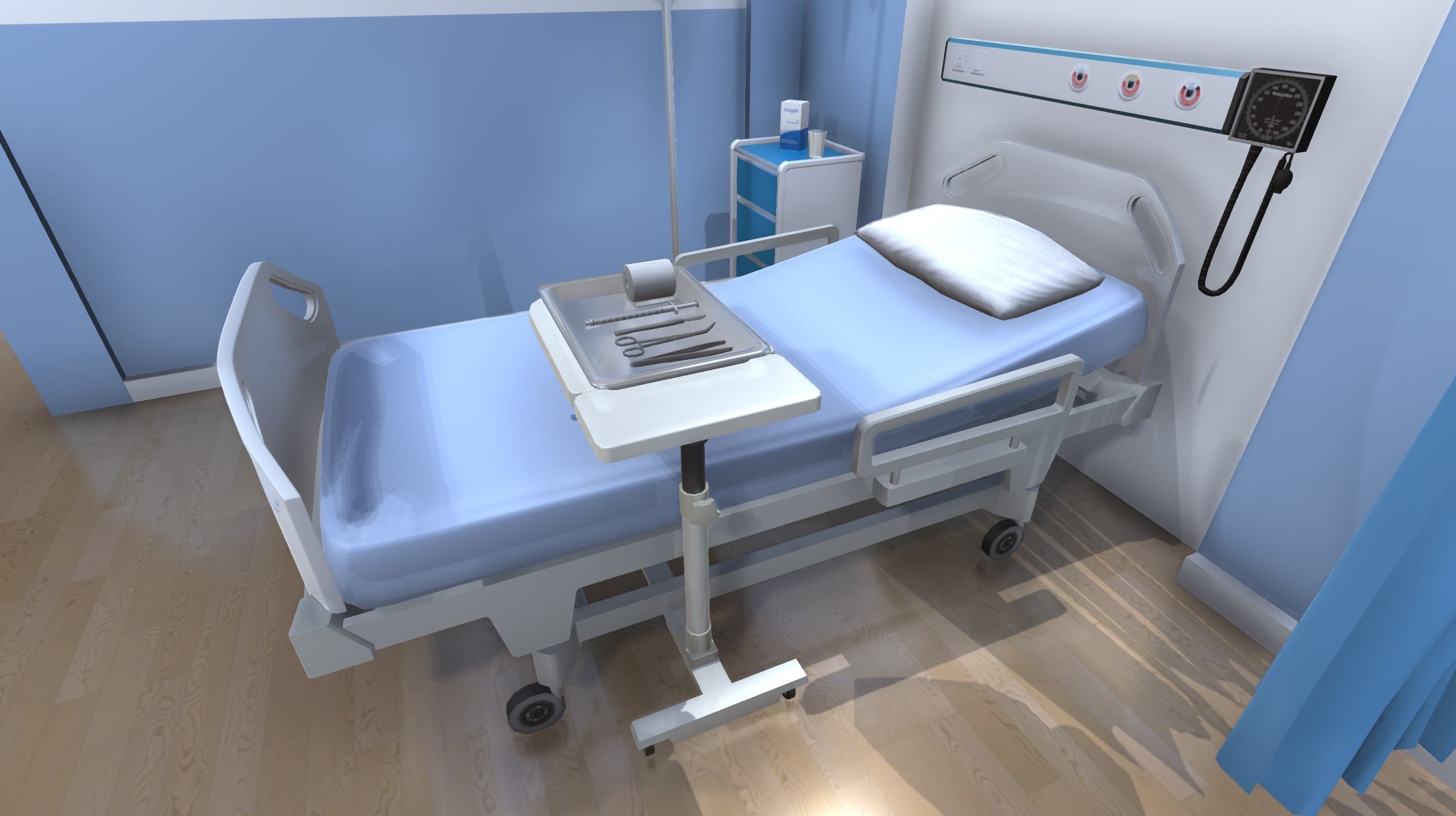 Hospital Room 2 Low-poly 3D model_4