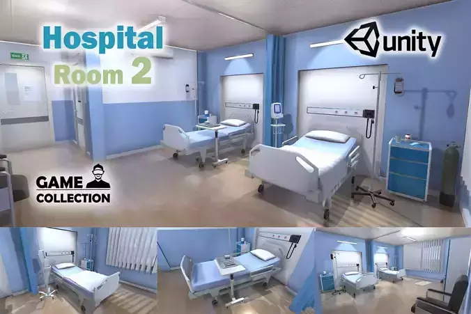 Hospital Room 2 Low-poly 3D model