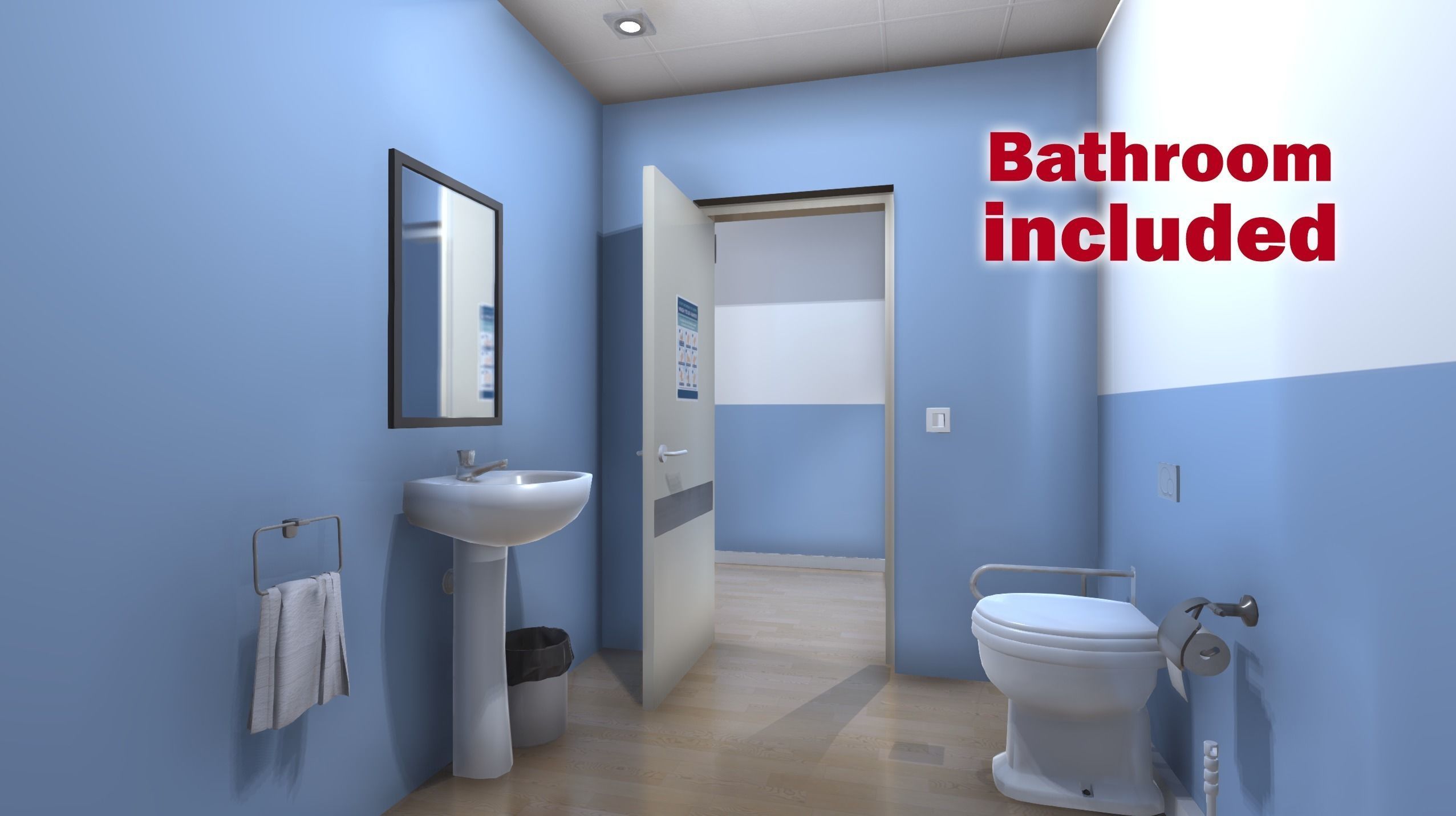 Hospital Room 2 Low-poly 3D model_13