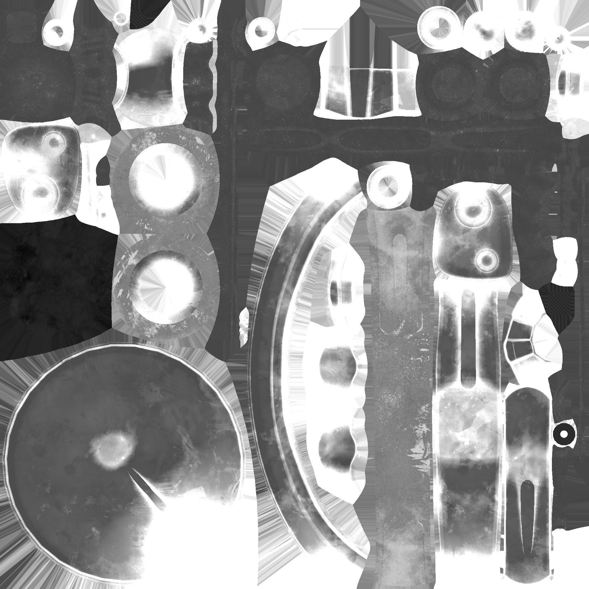 Wheel Robot H01 White Dust - SciFi Character Design Low-poly 3D model_26