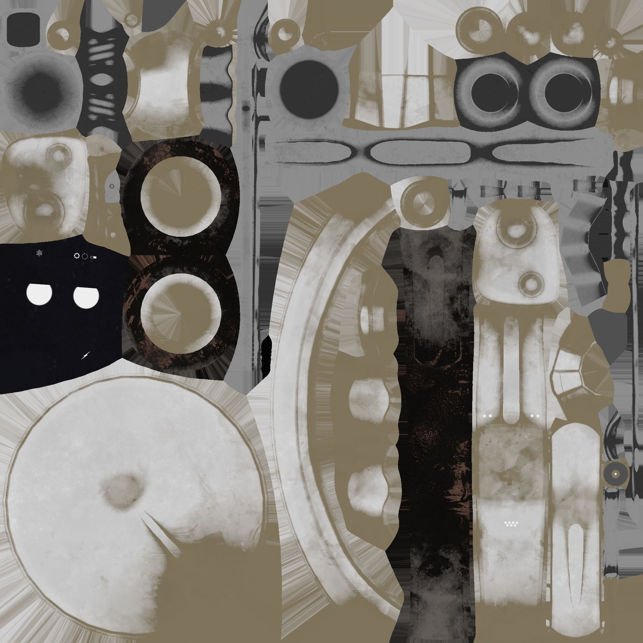 Wheel Robot H01 White Dust - SciFi Character Design Low-poly 3D model_21