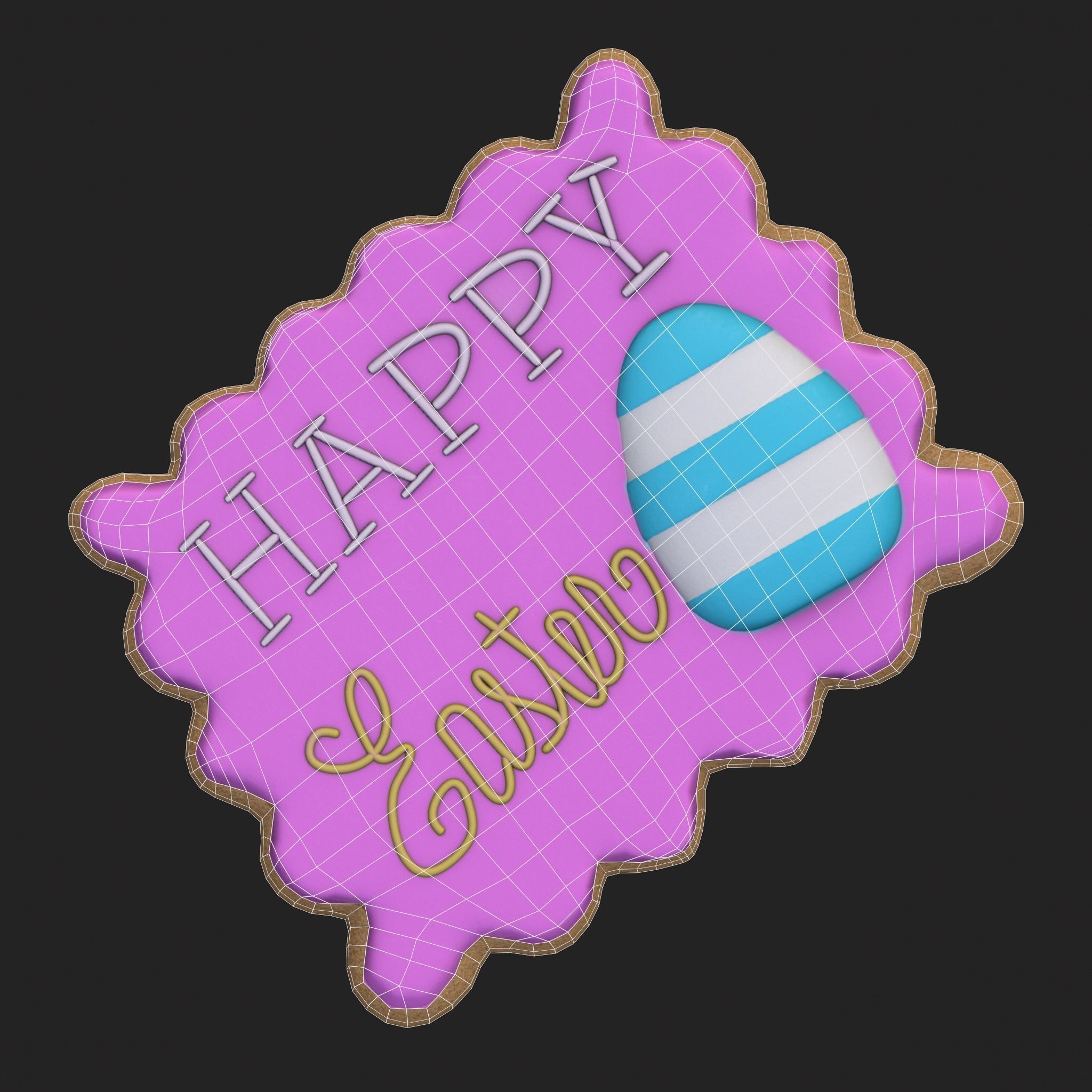 Happy Easter Cookies Low-poly 3D model_10