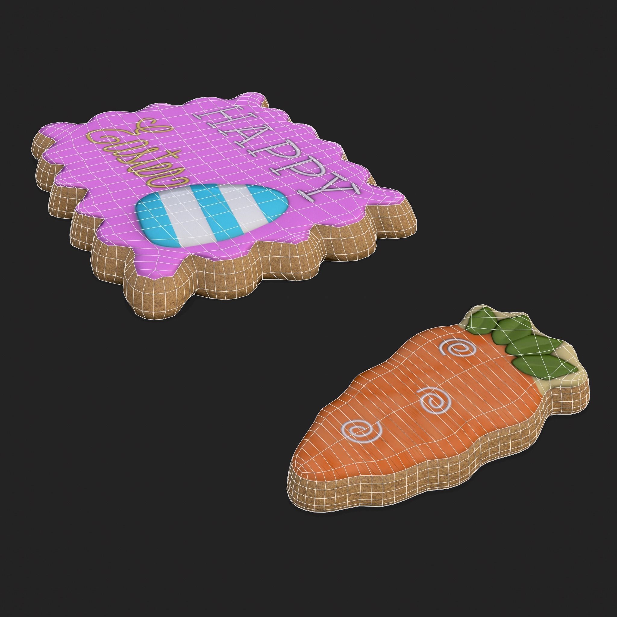 Happy Easter Cookies Low-poly 3D model_4