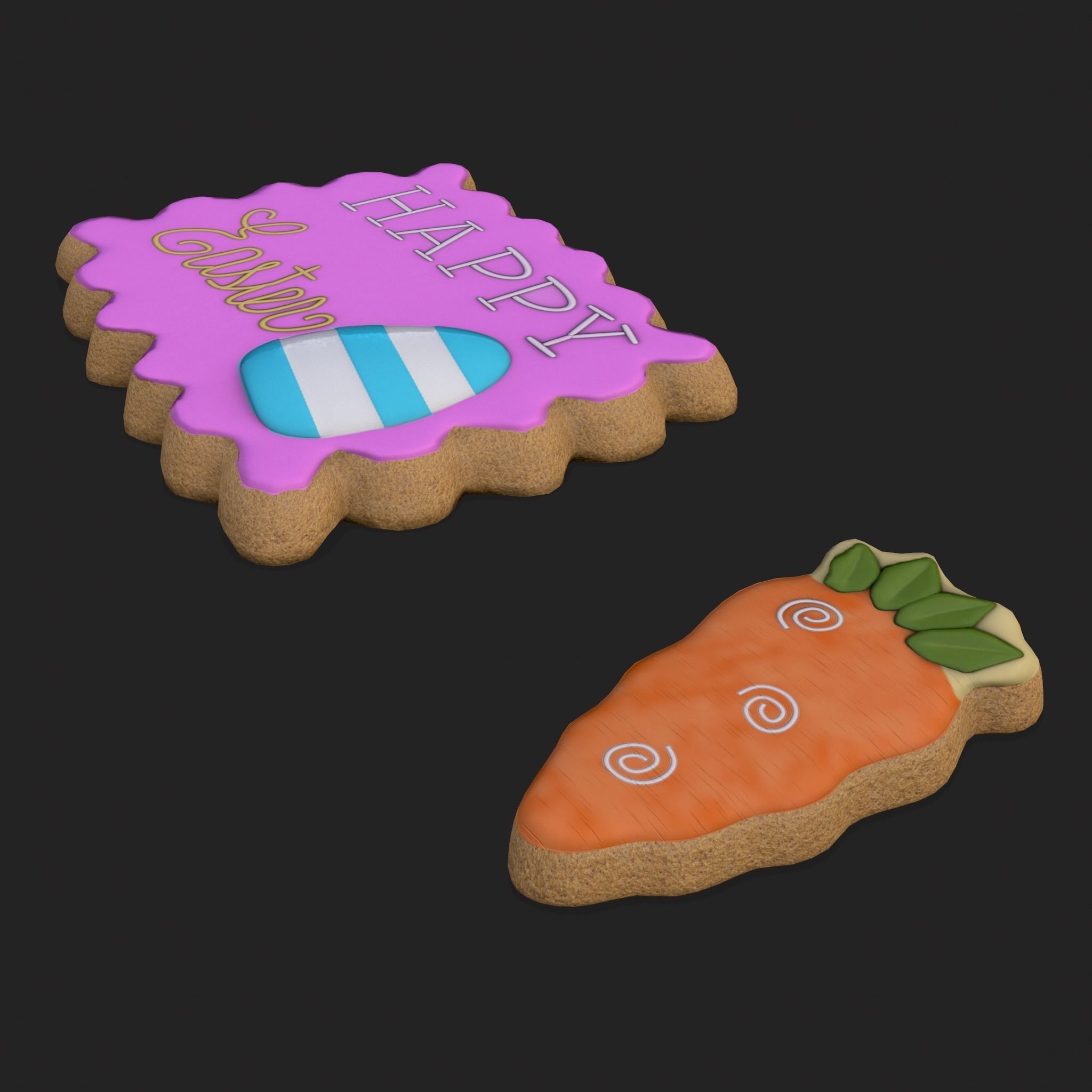 Happy Easter Cookies Low-poly 3D model_3