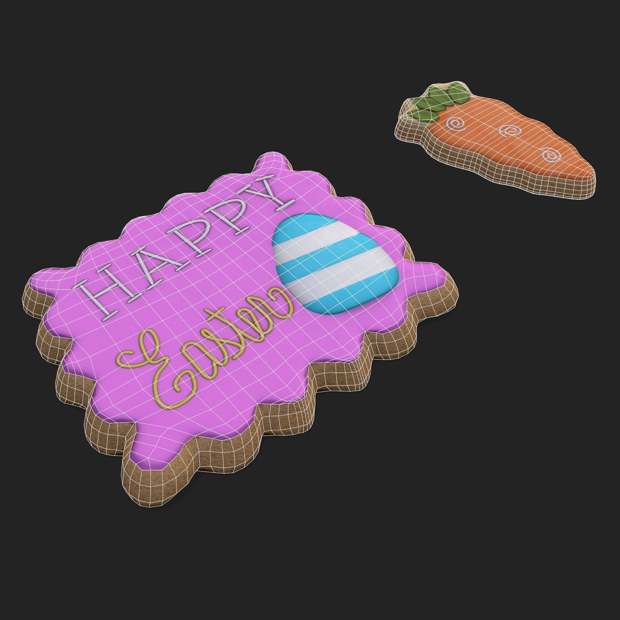 Happy Easter Cookies Low-poly 3D model_2