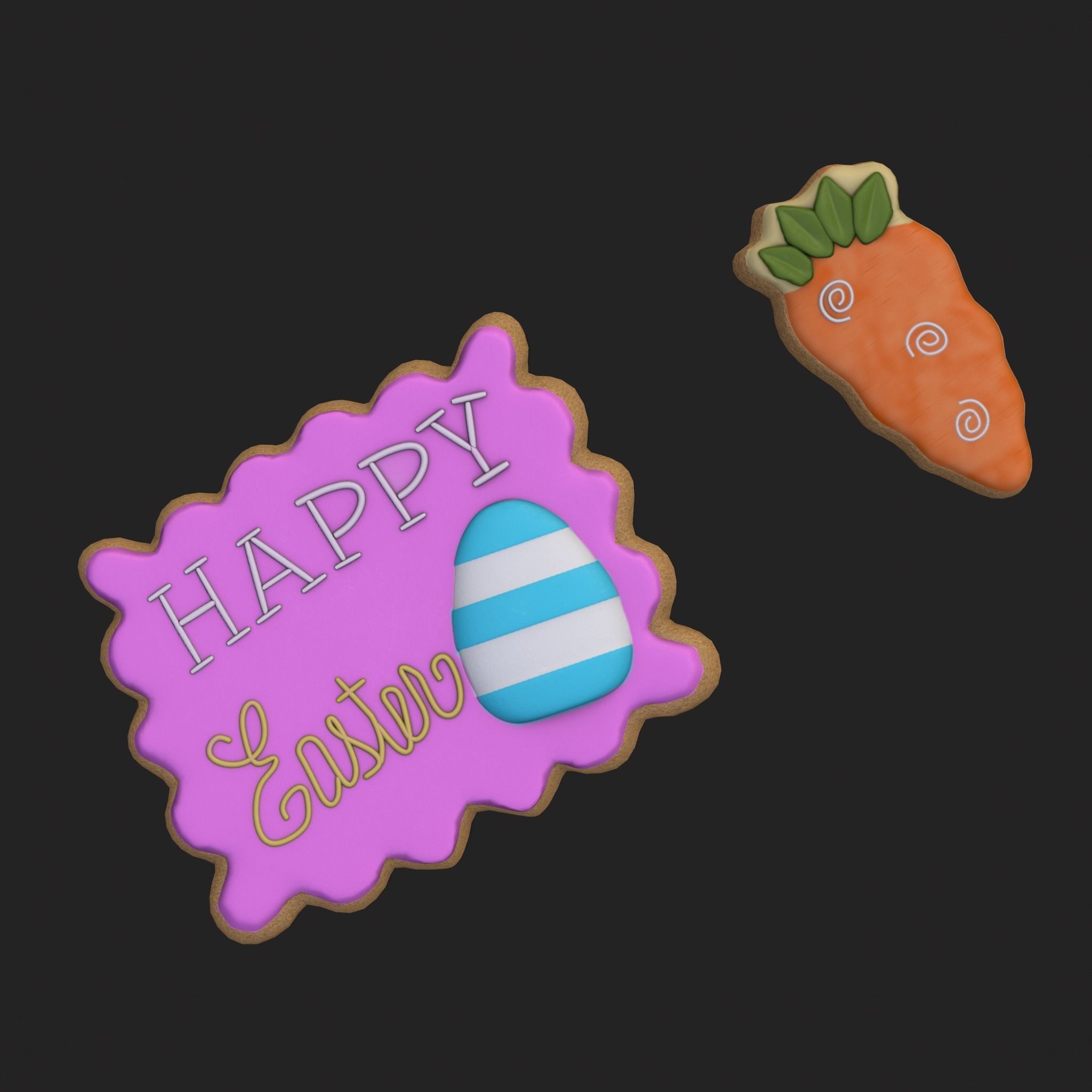 Happy Easter Cookies Low-poly 3D model_19