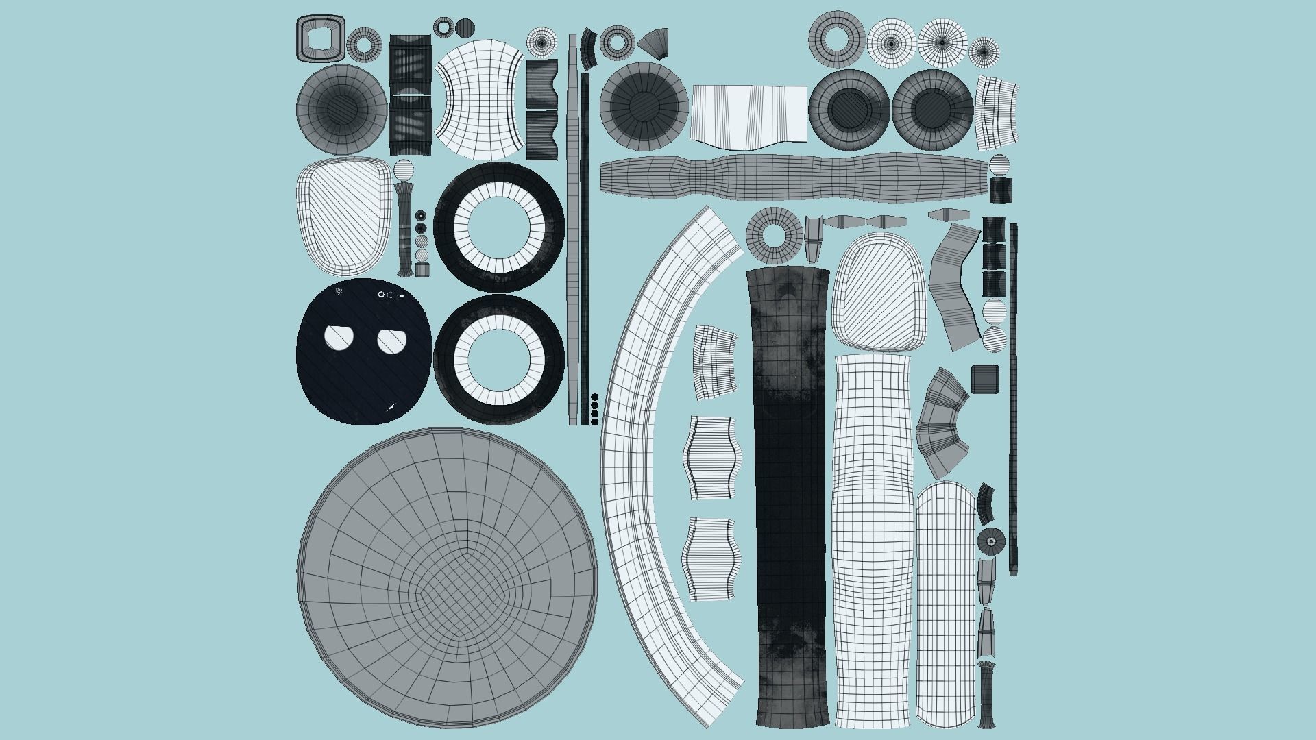 Wheel Robot H02 White - SciFi Character Design Low-poly 3D model_5