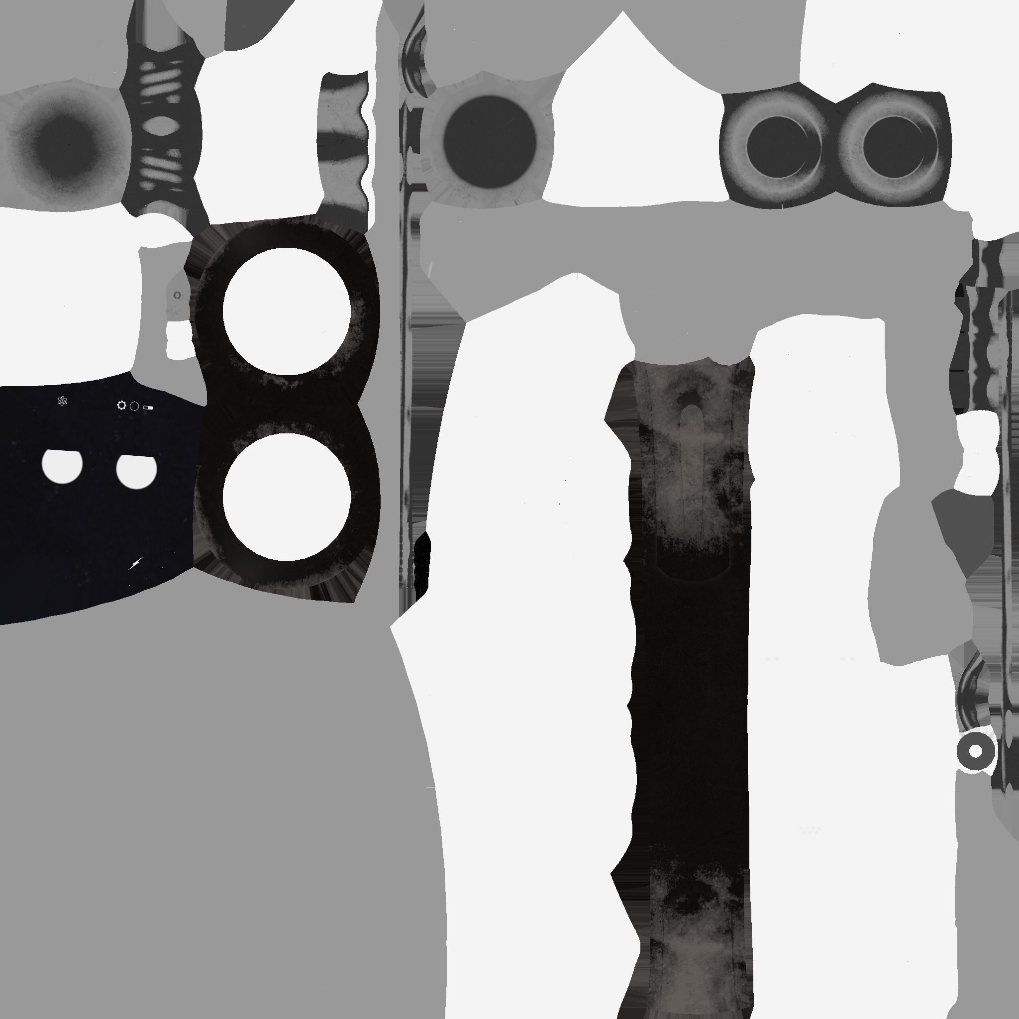 Wheel Robot H02 White - SciFi Character Design Low-poly 3D model_21