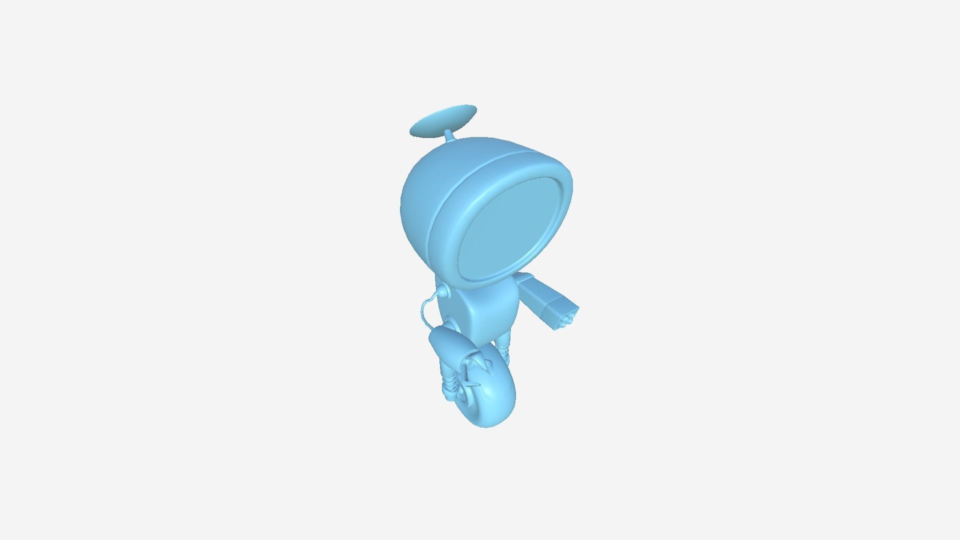 Wheel Robot H03 Yellow - SciFi Character Design Low-poly 3D model_11