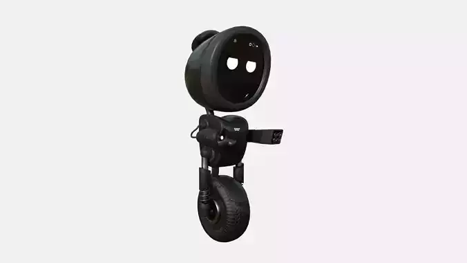 Wheel Robot H04 Full Black - SciFi Character Design Low-poly 3D model