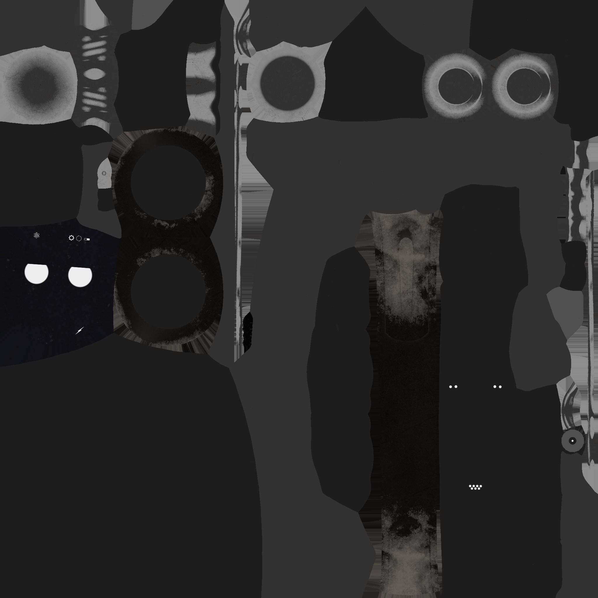 Wheel Robot H04 Full Black - SciFi Character Design Low-poly 3D model_21