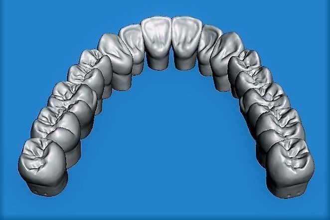 Realistic Teeth no Roots for 3d print design Low-poly 3D model