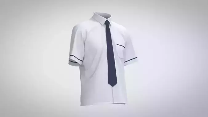 School Uniform Shirt Male 3D model