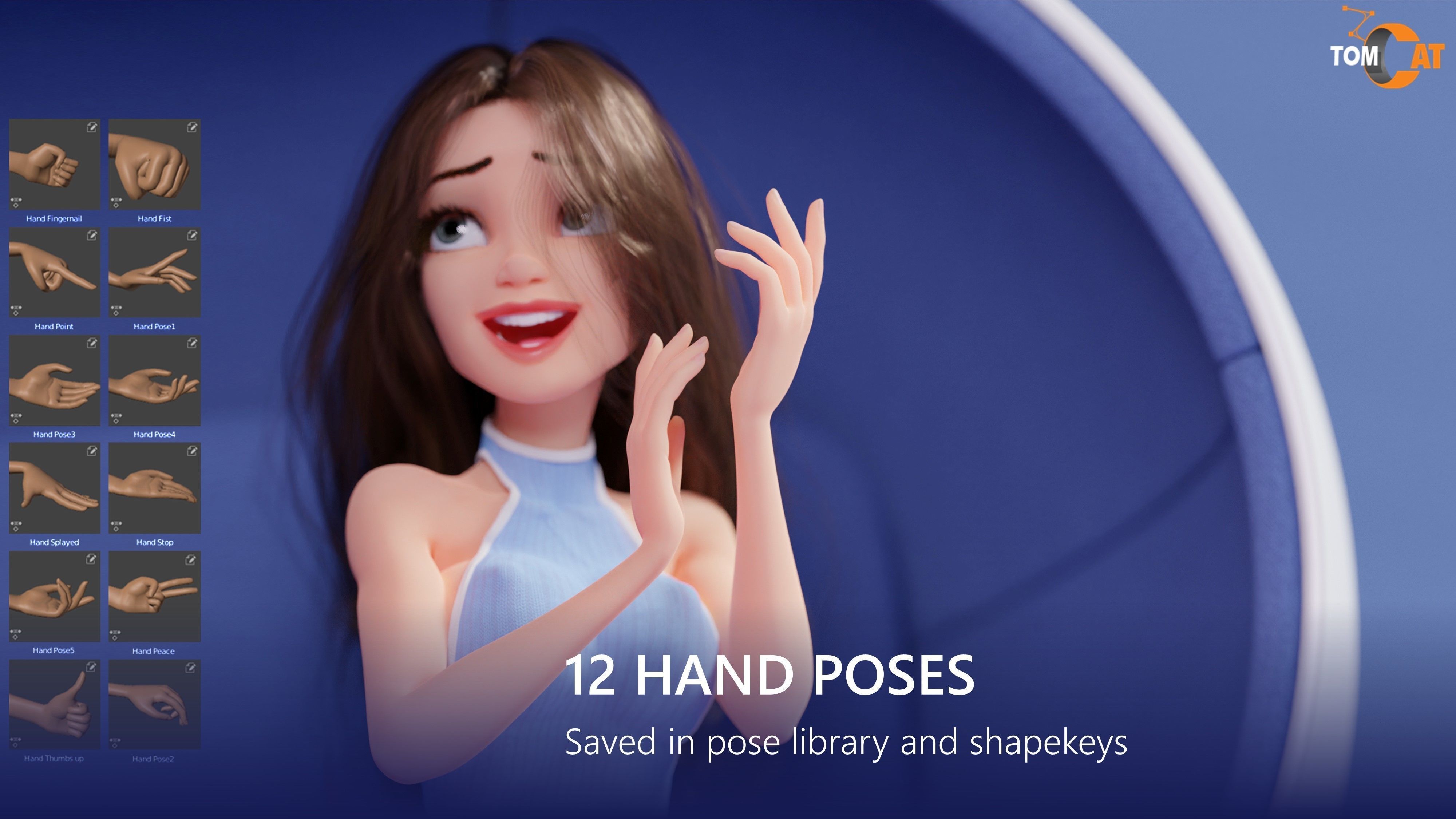 Hayden Rigged Woman Character for Blender and Unity Low-poly 3D model_9