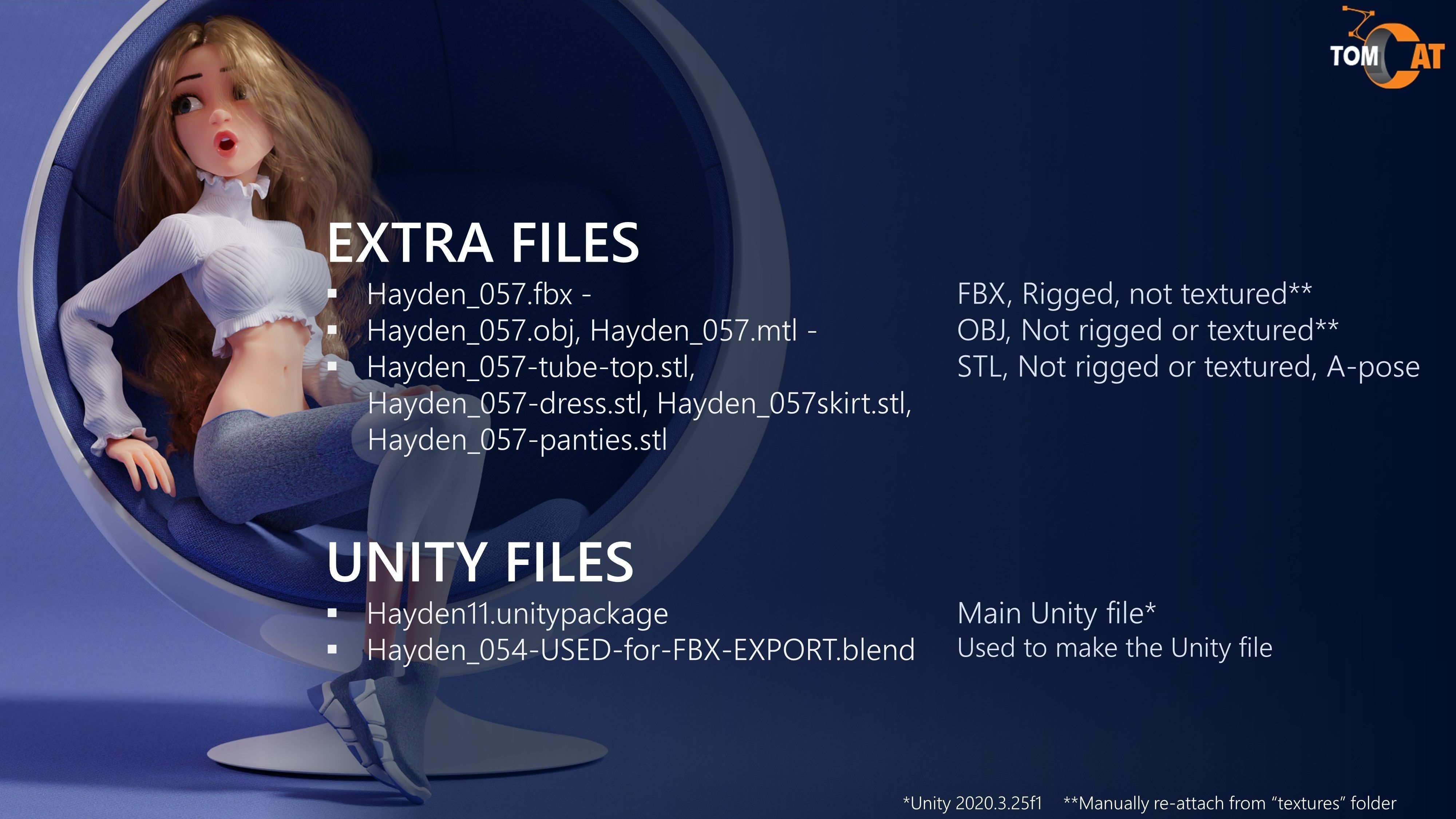 Hayden Rigged Woman Character for Blender and Unity Low-poly 3D model_24