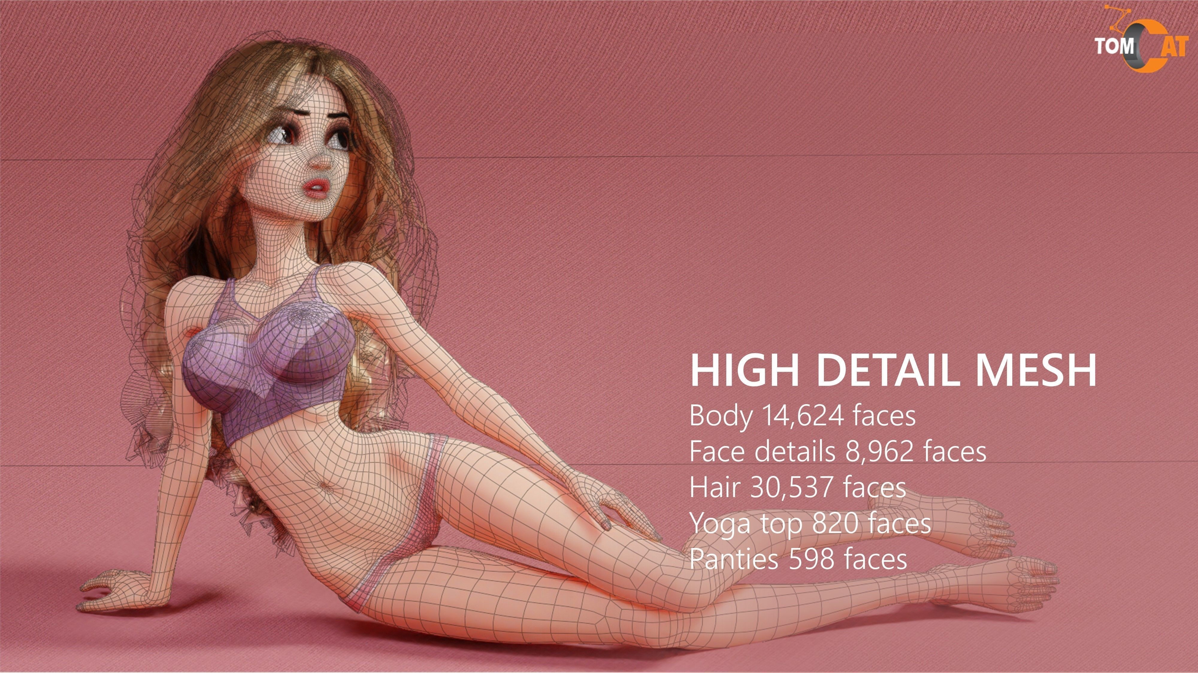 Hayden Rigged Woman Character for Blender and Unity Low-poly 3D model_19