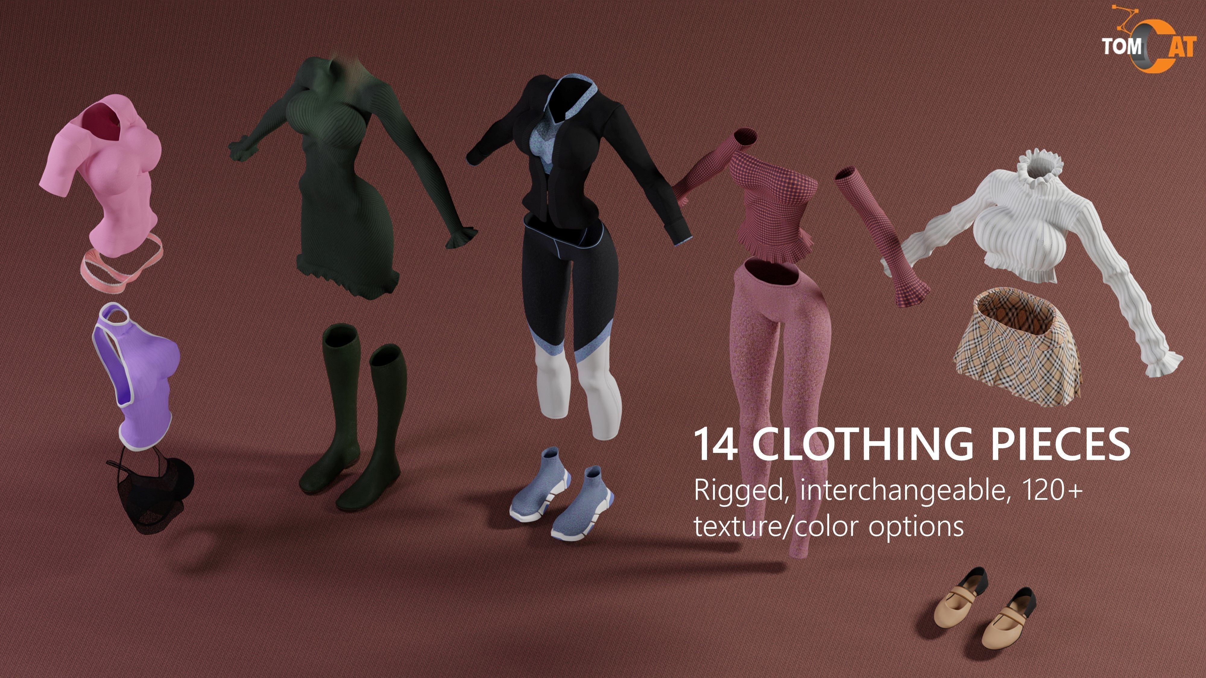 Hayden Rigged Woman Character for Blender and Unity Low-poly 3D model_11