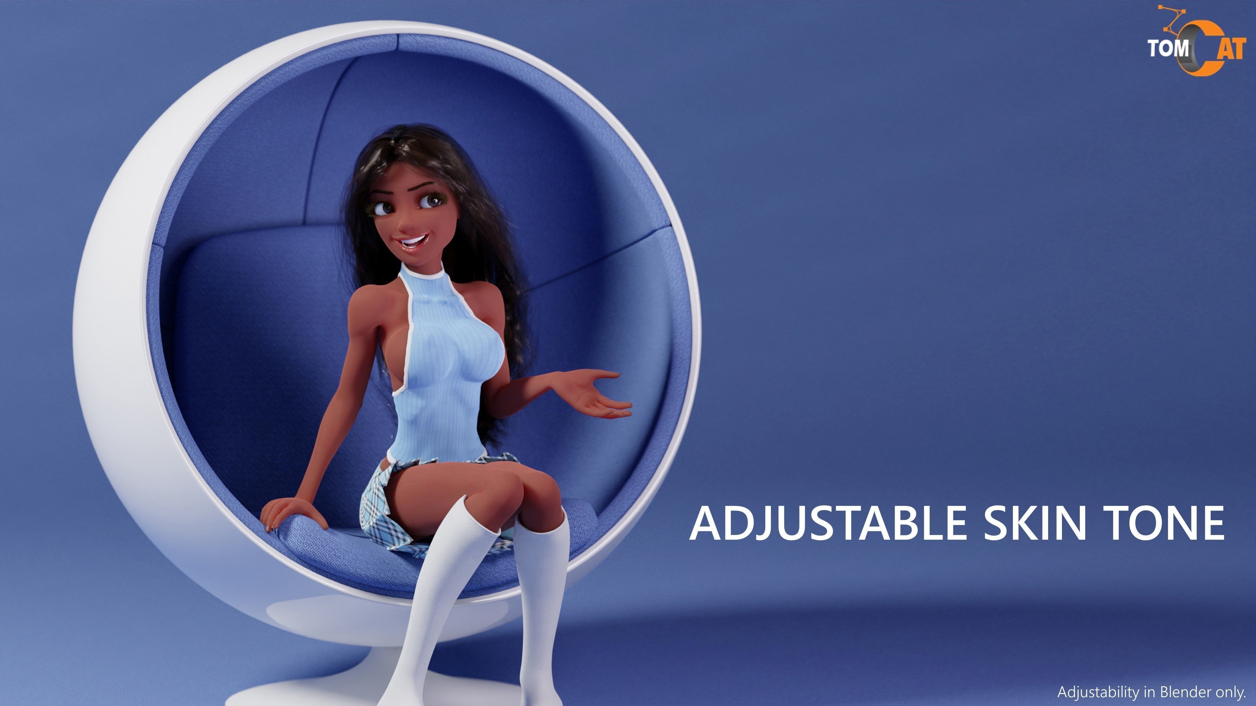 Hayden Rigged Woman Character for Blender and Unity Low-poly 3D model_18