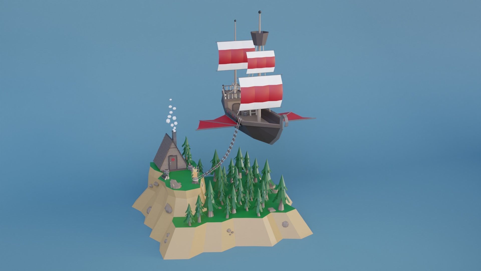 Low Poly Exterior Worlds Low-poly 3D model_21