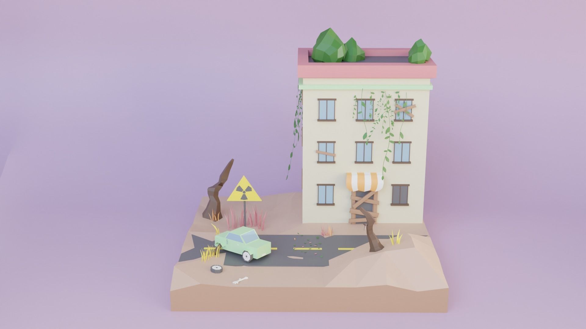 Low Poly Exterior Worlds Low-poly 3D model_18