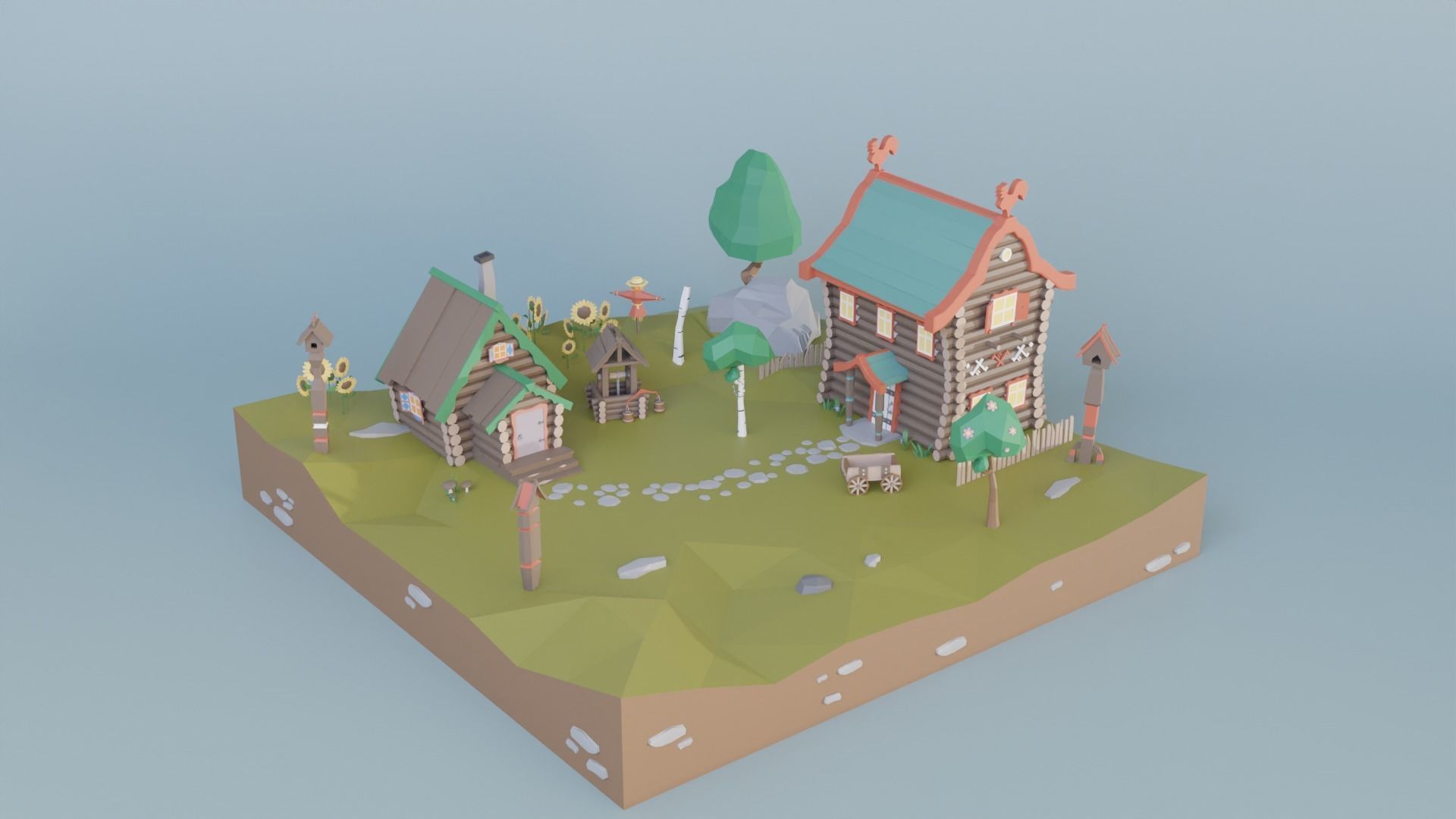 Low Poly Exterior Worlds Low-poly 3D model_25