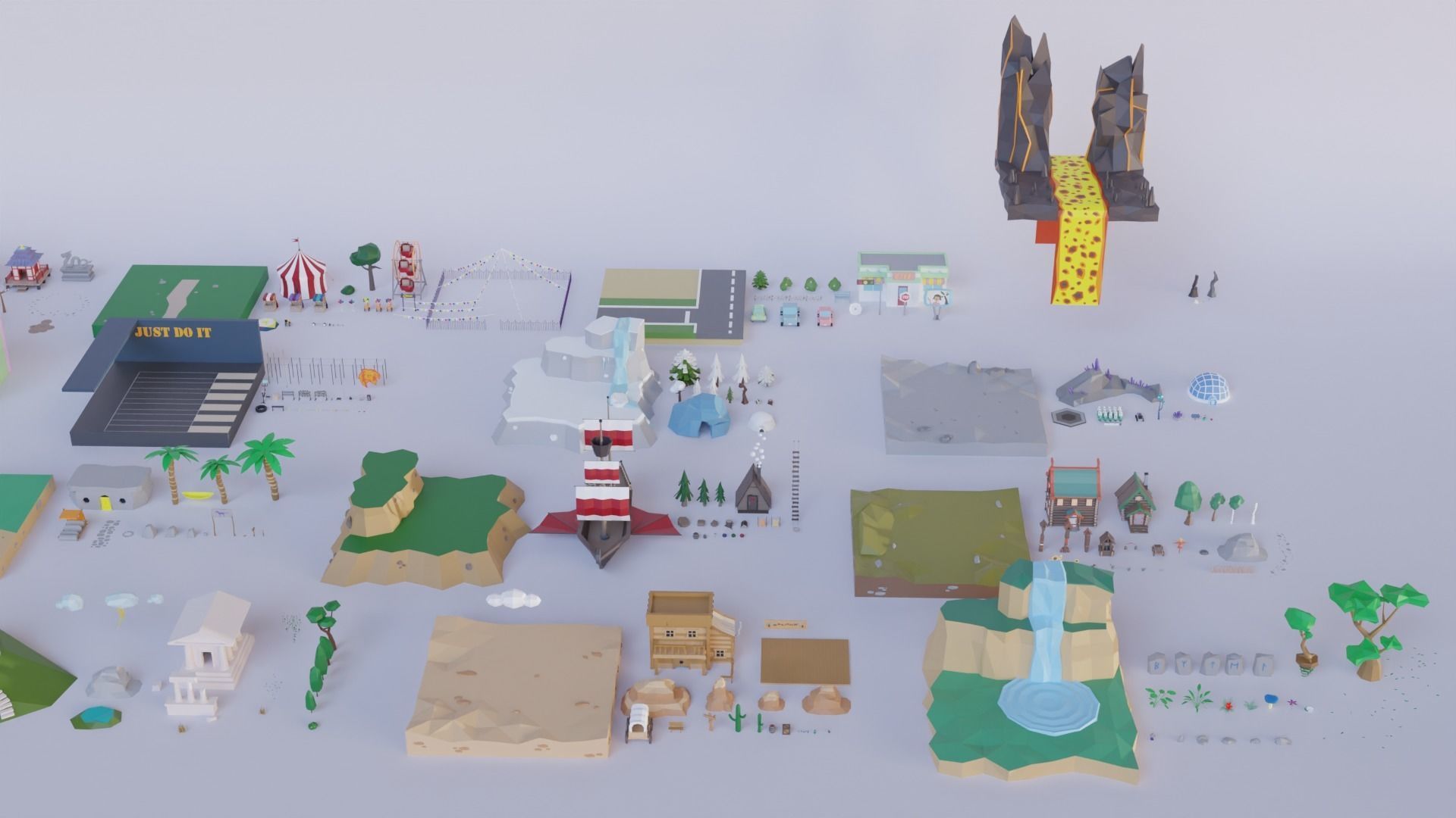 Low Poly Exterior Worlds Low-poly 3D model_5