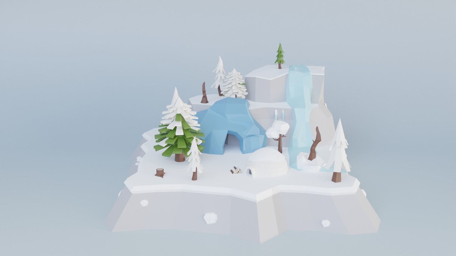 Low Poly Exterior Worlds Low-poly 3D model_15