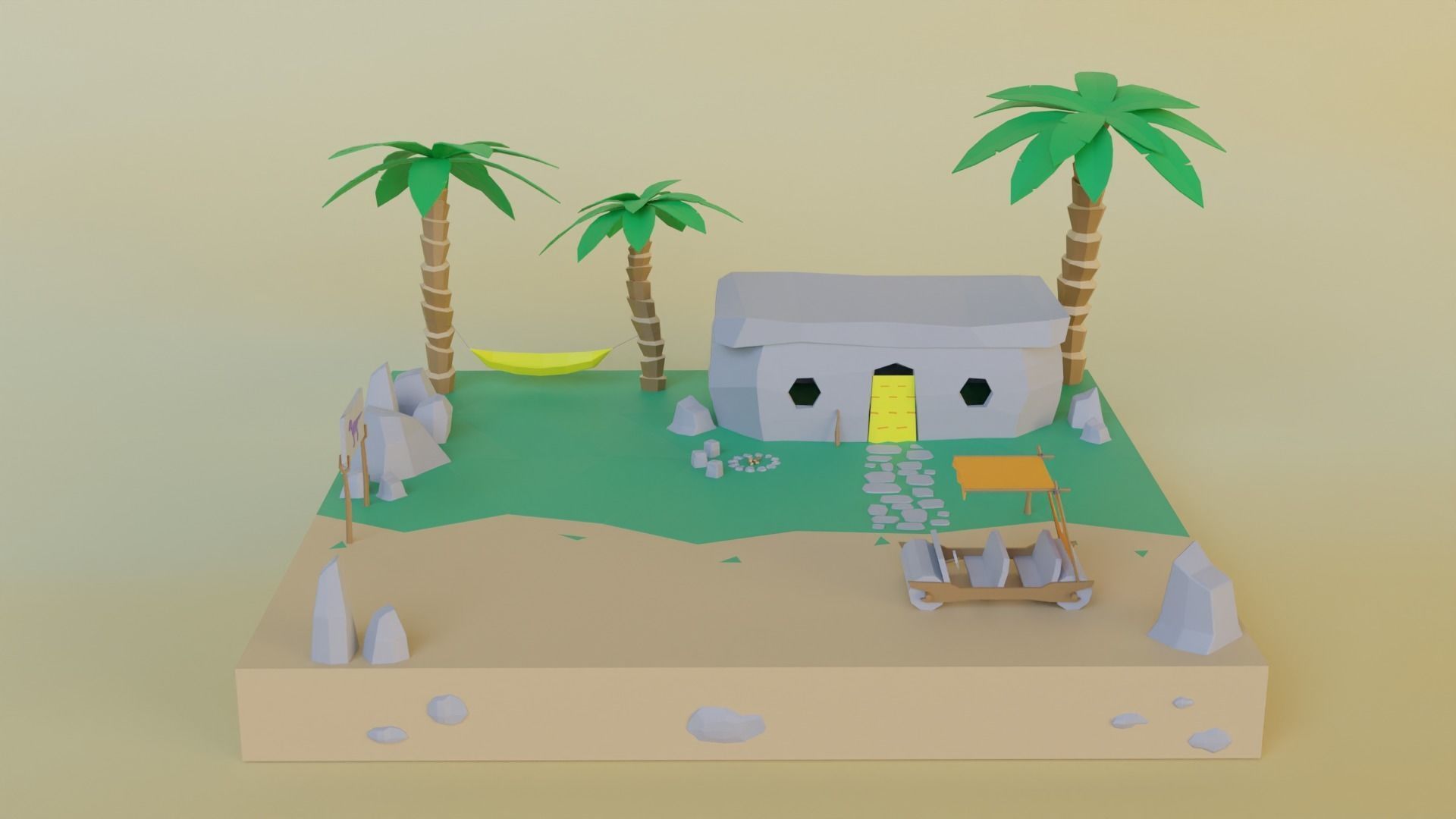 Low Poly Exterior Worlds Low-poly 3D model_19