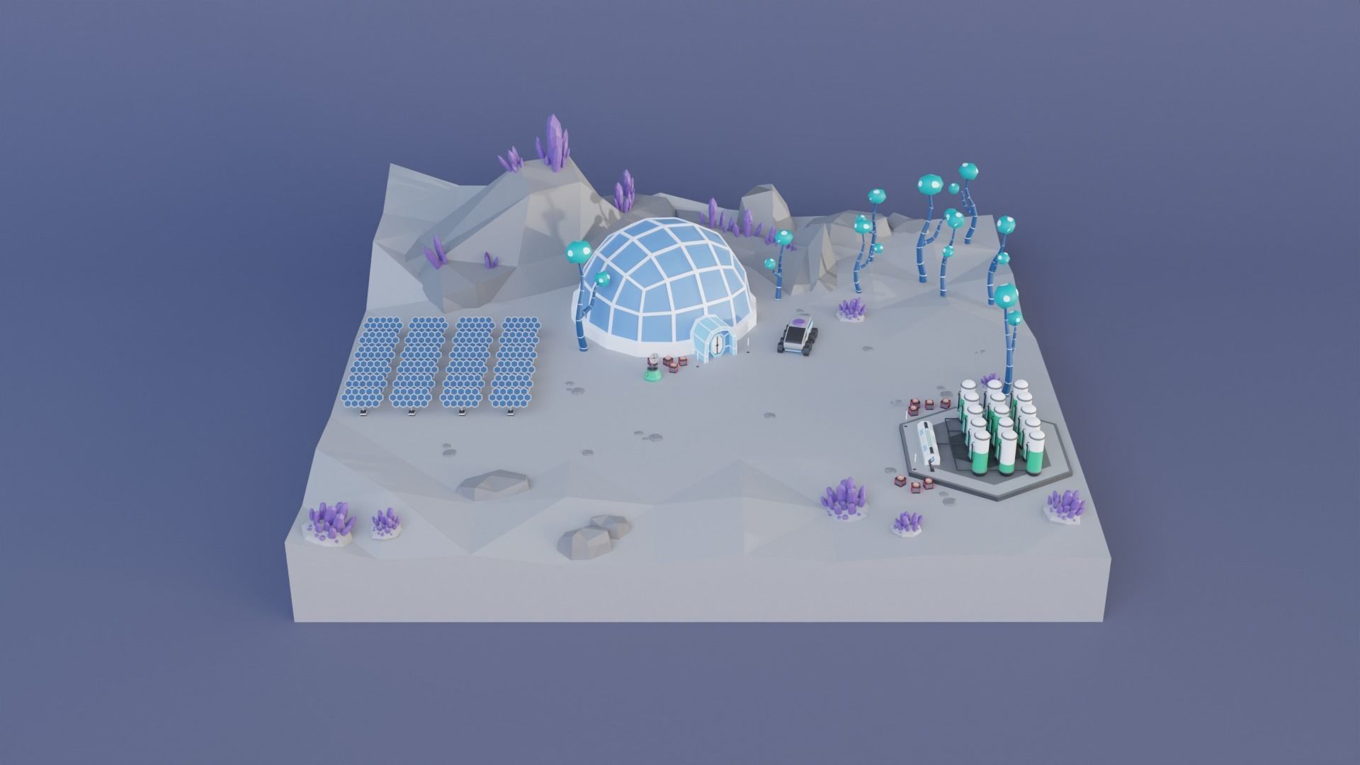 Low Poly Exterior Worlds Low-poly 3D model_16